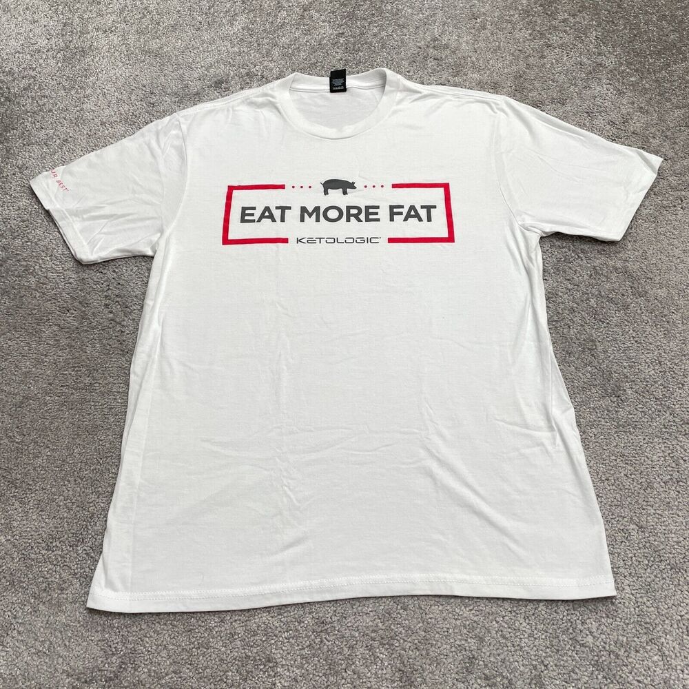 District Made Graphic Soft T-Shirt Mens Medium White Crew Neck Cotton Casual Tee